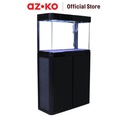 AZKO Boyu 200 ltr Set Aquarium & Kabinet Eaf-800 - Hitam Tank Aquarium Aquascape Tempat Tinggal Hewan Laut Wadah Tempat Ikan Dekorasi Rumah