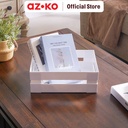 AZKO Stora Keranjang Penyimpanan Modular Handle Storage Basket Kotak Penyimpanan Serbaguna Bin Organizer Tempat Simpan Barang - Cokelat, M