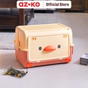 AZKO Stora 46X31X3 cm Kotak Penyimpanan Anak Dengan Tutup Duck Container Box Kotak Serbaguna Plastik Wadah Simpan Storage Box Boks Organizer - Biru