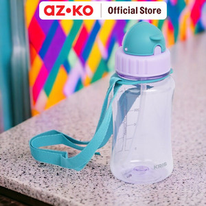 AZKO Kris Botol Minum Anak Flipstraw Dengan Tali Water Drinking Bottle Tempat Minum Anak-Anak Bpa Free Perlengkapan Minum Kids Tumbler - Ungu