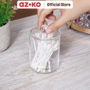 AZKO Stora Tempat Penyimpanan Cotton Buds Round Wadah Korek Kuping Tempat Alat Pembersih Telinga Aksesoris Kamar Mandi Perlengkapan Kecantikan