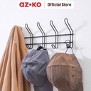 AZKO Stora 43.2X15.5X5.5 cm Gantungan Dinding 5 Kait - Hitam Pengait Multifungsi Tembok Clothes Hook Tempat Gantung Pakaian Barang Serbaguna