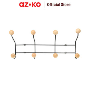 AZKO Stora 34X16X8 cm Gantungan Dinding 4 Kait - Hitam Pengait Multifungsi Tembok Clothes Hook Tempat Gantung Pakaian Barang Serbaguna