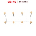 AZKO Stora 34X16X8 cm Gantungan Dinding 4 Kait - Hitam Pengait Multifungsi Tembok Clothes Hook Tempat Gantung Pakaian Barang Serbaguna