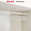 AZKO Stora 40 cm Set 6 Pcs Hanger Pvc Coating - Putih Henger Gantungan Baju Serbaguna Shirt Hook Perlengkapan Rumah Tangga