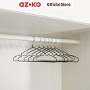 AZKO Stora 40 cm Set 6 Pcs Hanger Pvc Coating - Hitam Henger Gantungan Baju Serbaguna Shirt Hook Perlengkapan Rumah Tangga