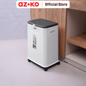 AZKO Stora 20 ltr Tempat Sampah Elevatable Dengan Roda - Putih Tong Sampah Wadah Pembuangan Alat Kebersihan Indoor Trash Bin