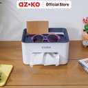 AZKO Stora Kotak Tisu Dengan Kompartemen Tissue Box Holder Tempat Tisu Aesthetic Wadah Penyimpanan Tisyu Perlengkapan Rumah Tangga - Biru
