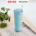 AZKO Kris Tweezy Tumbler Dengan Sedotan Botol Minuman Tempat Air Minum Dengan Sedotan Water Bottle Food Grade Perlengkapan Minum - Biru