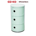 AZKO Stora Laci Penyimpanan Dengan Pintu Geser Round Multipurpose Drawer Tempat Organizer Laci Penyimpanan Alat Tulis Wadah Simpan Serbaguna - Pink, 2 Tingkat