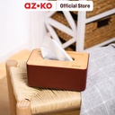 AZKO Stora 21X13X9.8 cm Kotak Tisu Dengan Tutup Bambu Tissue Box Holder Kotak Tisu Aesthetic Wadah Penyimpanan Tisyu Perlengkapan Rumah Tangga - Hijau