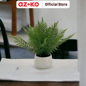 AZKO Arthome Tanaman Artifisial Dengan Pot C Tumbuhan Tanaman Buatan Dekorasi Plant Sintetis Pajangan Rumah Serbaguna Hiasan Properti Foto - Fern