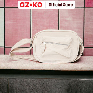 AZKO Passport Peribelle Tas Selempang Jacquard Sling Bag Stylish Tas Crossbody Cewek Woman Mini Bag Fashion Wanita - Krem