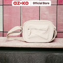 AZKO Passport Peribelle Tas Selempang Jacquard Sling Bag Stylish Tas Crossbody Cewek Woman Mini Bag Fashion Wanita - Krem