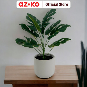 AZKO Arthome Tanaman Artifisial Dengan Pot B Tumbuhan Tanaman Buatan Dekorasi Plant Sintetis Pajangan Rumah Serbaguna Hiasan Properti Foto - Alocasia