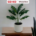 AZKO Arthome Tanaman Artifisial Dengan Pot B Tumbuhan Tanaman Buatan Dekorasi Plant Sintetis Pajangan Rumah Serbaguna Hiasan Properti Foto - Alocasia