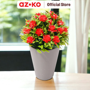 AZKO Arthome 19 cm Tanaman Artifisial Grass Gardenia Dengan Pot - Merah Tumbuhan Tanaman Buatan Dekorasi Plant Sintetis Pajangan Rumah Serbaguna Hiasan Properti Foto