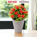 AZKO Arthome 19 cm Tanaman Artifisial Grass Gardenia Dengan Pot - Merah Tumbuhan Tanaman Buatan Dekorasi Plant Sintetis Pajangan Rumah Serbaguna Hiasan Properti Foto