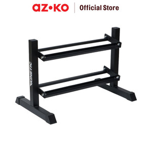 AZKO Kinetic Rak Dumbell 2 Tingkat - Hitam Tempat Simpan Alat Gym Barbel Organizer Besi Perlengkapan Fitness