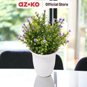 AZKO Arthome 22 cm Tanaman Artifisial Grass Star Dengan Pot - Ungu Tumbuhan Tanaman Buatan Dekorasi Plant Sintetis Pajangan Rumah Serbaguna Hiasan Properti Foto