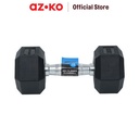 AZKO Kinetic Dumbbell Rubber Hexagonal 7.5 kg - Hitam Barbel Alat Fitness Alat Gym Peralatan Angkat Beban