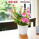 AZKO Arthome 18 cm Tanaman Artifisial Grass Daisy Dengan Pot - Pink Tumbuhan Tanaman Buatan Dekorasi Plant Sintetis Pajangan Rumah Serbaguna Hiasan Properti Foto