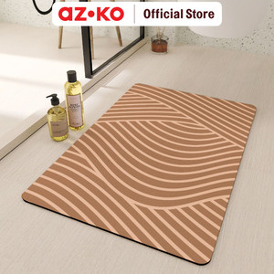 AZKO Forhom 60X40 cm Keset Kamar Mandi Diatomite Soft Waves Bathmat Motif Kain Lap Kaki Toilet Bathroom Door Mat Alas Lantai