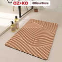 AZKO Forhom 60X40 cm Keset Kamar Mandi Diatomite Soft Waves Bathmat Motif Kain Lap Kaki Toilet Bathroom Door Mat Alas Lantai