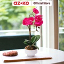 AZKO Arthome Tanaman Artifisial Orchid R Dengan Pot - Ungu Tumbuhan Tanaman Buatan Dekorasi Plant Sintetis Pajangan Rumah Serbaguna Hiasan Properti Foto