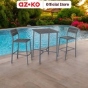 AZKO Soleil Set Kursi & Meja Bar - Abu-Abu Tua Dining Table Set Meja Kursi Ruang Makan Aesthetic Furniture Dining Room