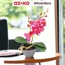 AZKO Arthome Tanaman Artifisial Orchid Dengan Pot - Ungu Tumbuhan Tanaman Buatan Dekorasi Plant Sintetis Pajangan Rumah Serbaguna Hiasan Properti Foto