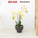 AZKO Arthome Bunga Artifisial Orchid White 3 Stem Dengan Pot - Putih/Pink Tumbuhan Buatan Bunga Hias Cantik Sintetis Tanaman Artificial Dekorasi Flower Pajangan Rumah Serbaguna Hiasan Properti Foto