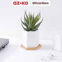 AZKO Arthome 17 cm Tanaman Artifisial Aloe Dengan Pot Keramik - Hijau Tumbuhan Tanaman Buatan Dekorasi Plant Sintetis Pajangan Rumah Serbaguna Hiasan Properti Foto