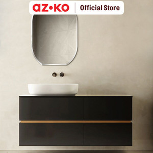 AZKO Fosa 70X50 cm Bevel Cermin Dinding 5 Mm Od-A083 Wall Mirror Cermin Kamar Mandi Kaca Tembok Furniture Indoor Rumah
