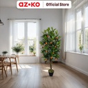 AZKO Arthome 130 cm Tanaman Artifisial Mandarin Fruits Tree Dengan Pot Tumbuhan Tanaman Buatan Dekorasi Plant Sintetis Pajangan Rumah Serbaguna Hiasan Properti Foto