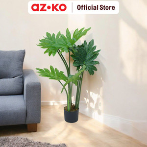 AZKO Arthome 80 cm Tanaman Artifisial Philodendron Dengan Pot Tumbuhan Tanaman Buatan Dekorasi Plant Sintetis Pajangan Rumah Serbaguna Hiasan Properti Foto