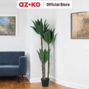 AZKO Arthome 150 cm Tanaman Artifisial Agave Tree Dengan Pot Tumbuhan Tanaman Buatan Dekorasi Plant Sintetis Pajangan Rumah Serbaguna Hiasan Properti Foto