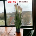 AZKO Arthome 90 cm Tanaman Artifisial Onion Grass Dengan Reed & Pot Tumbuhan Tanaman Buatan Dekorasi Plant Sintetis Pajangan Rumah Serbaguna Hiasan Properti Foto