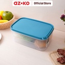 AZKO Kris Wadah Makanan Rectangle Food Container Kotak Makan Food Grade Serbaguna Tempat Makanan Food Storage Kitchenware - Abu-abu, 1.4