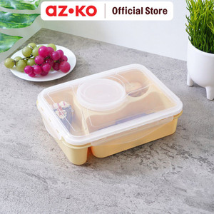 AZKO Kris Kotak Makan Dengan Soup Pot Lunch Box Food Grade Food Box Dengan Clip Kotak Bekal Makan Bpa Free Wadah Makanan - Hijau