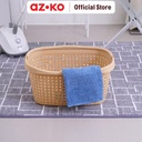 AZKO Stora 6X38.5X27 cm Keranjang Laundry Woven Dengan Handle Tempat Baju Pakaian Kotor Wadah Cucian Laundry Basket Perlengkapan Rumah Tangga - Krem