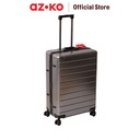 AZKO Luggo Vulcan Koper Aluminium Tsa Lock Hardcase Luggage Koper Bagasi Dengan Tsa Tas Jalan-Jalan Travel Bag Tas Roda - Hitam, 26 inci