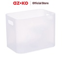AZKO Stora Kotak Penyimpanan Frosted Kotak Serbaguna Plastik Wadah Simpan Storage Box Dengan Handle Boks Organizer - S
