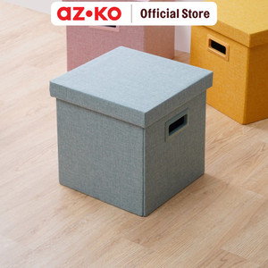 AZKO Stora 3X3 cm Kotak Penyimpanan Lipat Soft Dengan Tutup Wadah Kotak Simpan Serbaguna Foldable Storage Box Dengan Handle Boks Organizer - Kuning