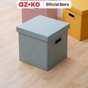 AZKO Stora 3X3 cm Kotak Penyimpanan Lipat Soft Dengan Tutup Wadah Kotak Simpan Serbaguna Foldable Storage Box Dengan Handle Boks Organizer - Kuning