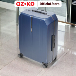 AZKO Luggo Fort Koper Pc Tsa Lock Hardcase Luggage Koper Bagasi Dengan Tsa Tas Jalan-Jalan Travel Bag Tas Roda - Biru Tua, 20 inci