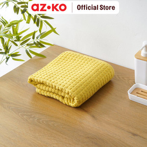 AZKO Forhom Handuk Travel Waffle Bath Towel Cotton Anduk Badan Travel Perlengkapan Traveling - Biru