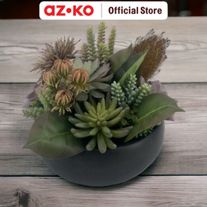 AZKO Arthome Tanaman Artifisial Sukulen Centre Point Tumbuhan Tanaman Buatan Dekorasi Plant Sintetis Pajangan Rumah Serbaguna Hiasan Properti Foto - Point A