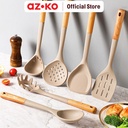AZKO Kris Spatula Turner Silikon Slotted Pr01 - Abu-Abu Sendok Penggoreng Dengan Lubang Sepatula Sutil Pengangkat Dan Pembalik Cook Utensil Peralatan Masak