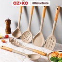 AZKO Kris Spatula Turner Silikon Pr01 - Abu-Abu Sendok Penggoreng Food Grade Sepatula Sutil Pengangkat Dan Pembalik Cook Utensil Peralatan Masak